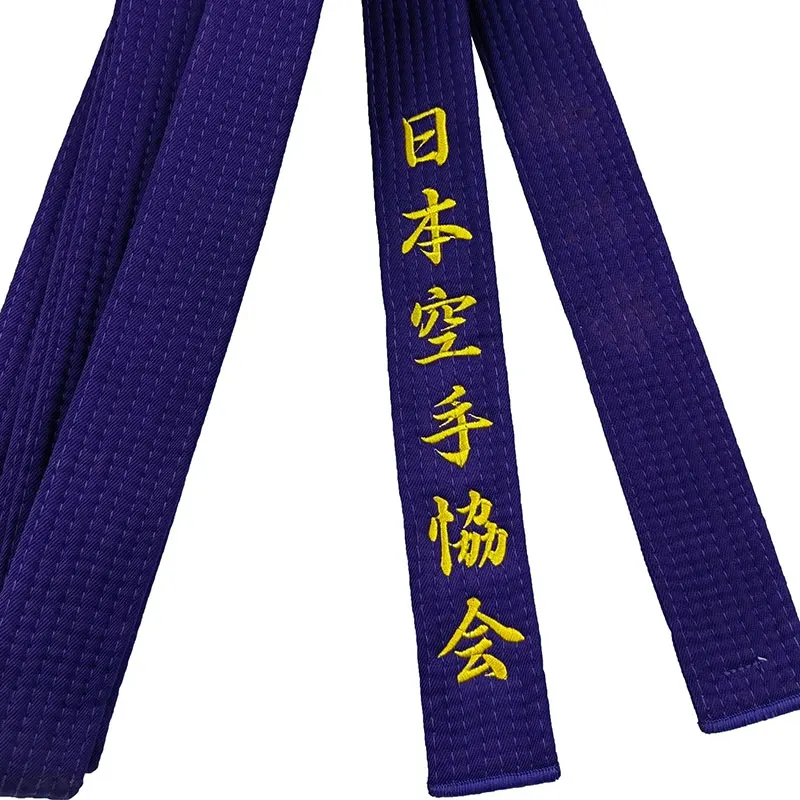 Bordados JAPAN KARATE ASSOCIATION (JKA) em Japonês Cor de Cinto,Cinto de Artes Marciais Classificações de Teste e Requisitos de largura 4cm