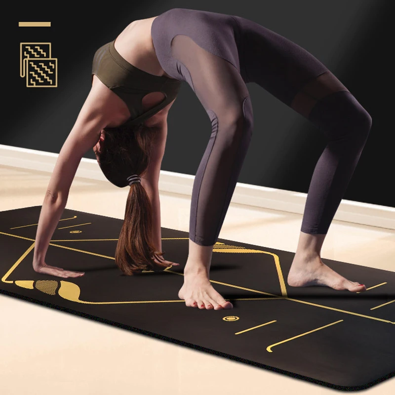 Borracha Natural tapete de yoga do sexo feminino masculino iniciante fitness esteira de casa, profissional não-deslizamento local tapete de yoga