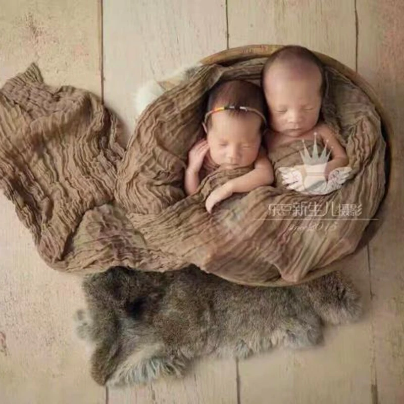 Brown 90*90 cm Tingido Pano Enrole o Bebê swaddle Saco de pano de Fundo Recém-nascido Fotografia adereços