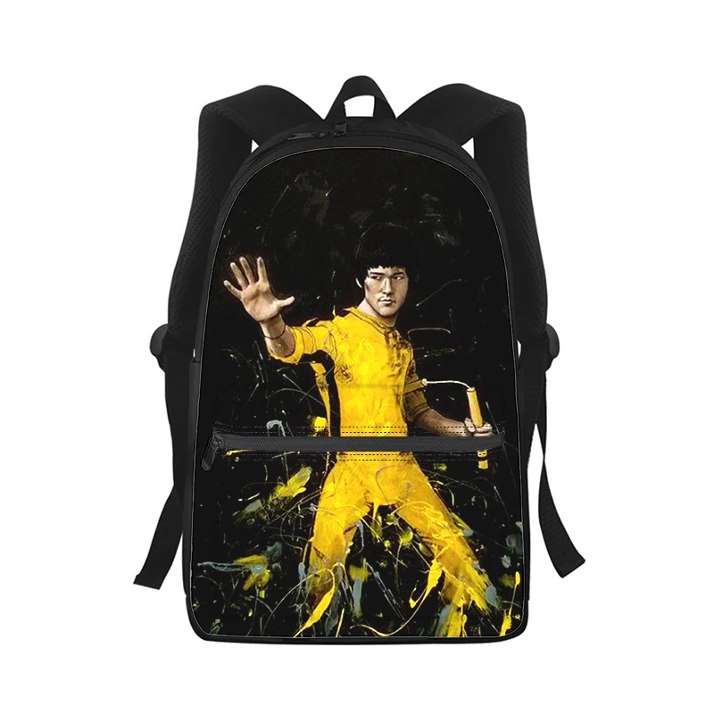 Bruce Lee Homens Mulheres Mochila de Impressão 3D Estudante de Moda mochila Backpack do Laptop Crianças de Viagem, Saco de Ombro