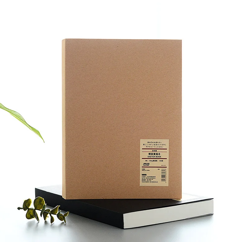 Caderno Kraft Engrossar caderno, Diário B5 tamanho grande em branco 100 g / m papel, 256 páginas, materiais de Arte