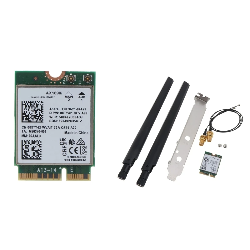 Cartão de AX411 compatível com Bluetooth 5.3 WIFI6E Tri-banda de 2,4 GHz/5 ghz/6GHz