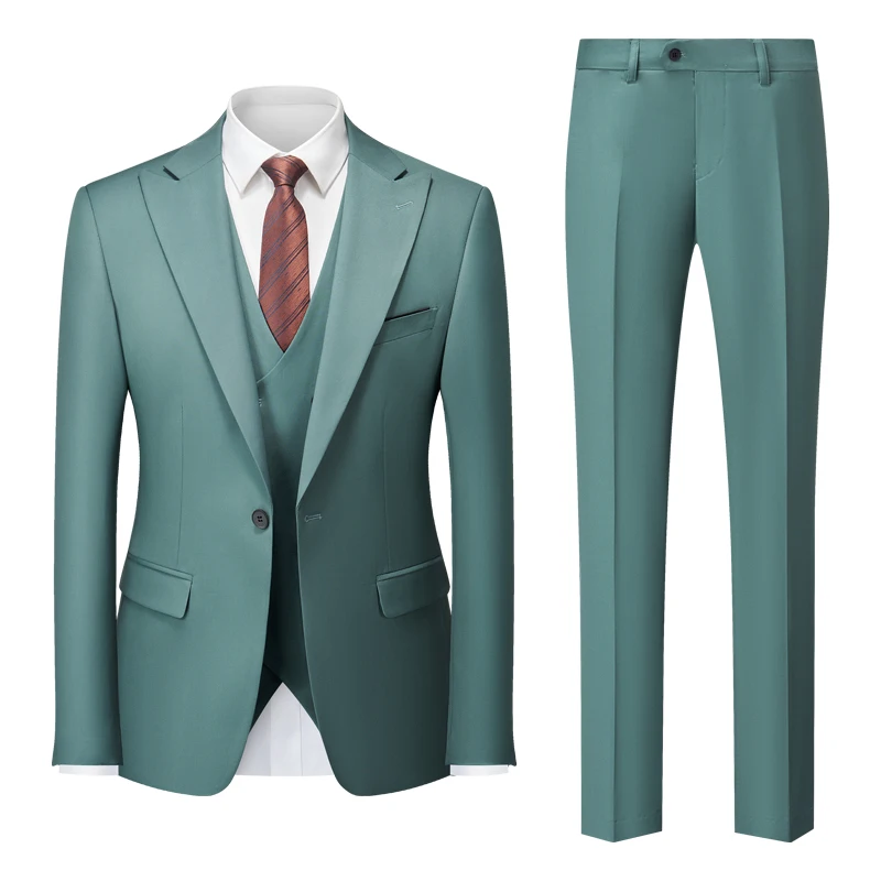 (Casaco + Calça + Colete ) 3 Peças Conjunto de Moda de Nova empresa, masculina Casual Boutique de Negócios Vestido de Casamento do Noivo paletó Blazers, Calças