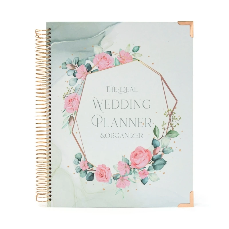 Casamento completo Planejador de capa Dura Organizador de Casamento Livro de Casamento Floral Diário de Engajamento Presente Livro para Noiva
