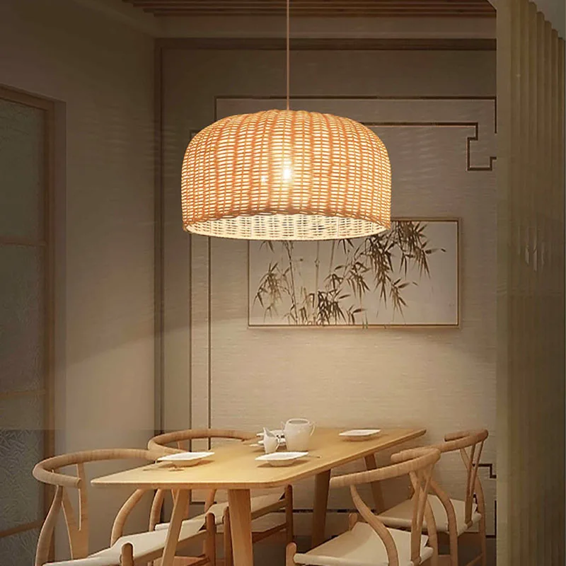 Chinês de Estilo Retro de Vime Pingente de Luz Líquida Espaço de Arte Pendurar a Lâmpada da Cozinha do Restaurante do Hotel da Barra da Decoração do Diodo emissor de Lustres
