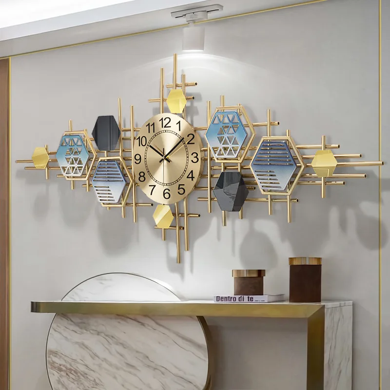 Chinês moderno e simples de ferro relógio sala moda criativa decoração da casa do relógio de parede atmosférica relógio de bolso