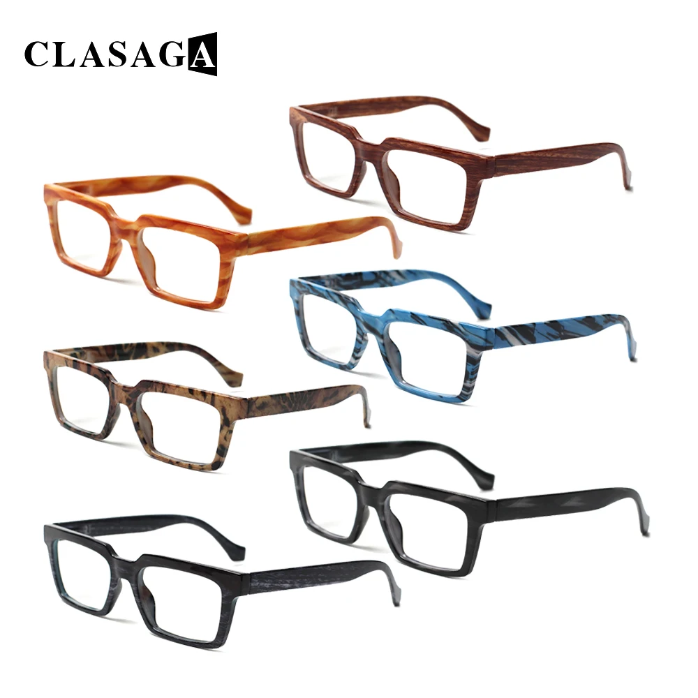 CLASAGA Retangular Grande Clássico Óculos de Leitura para Mulheres e Homens de Mola Dobradiça Leve Lente HD