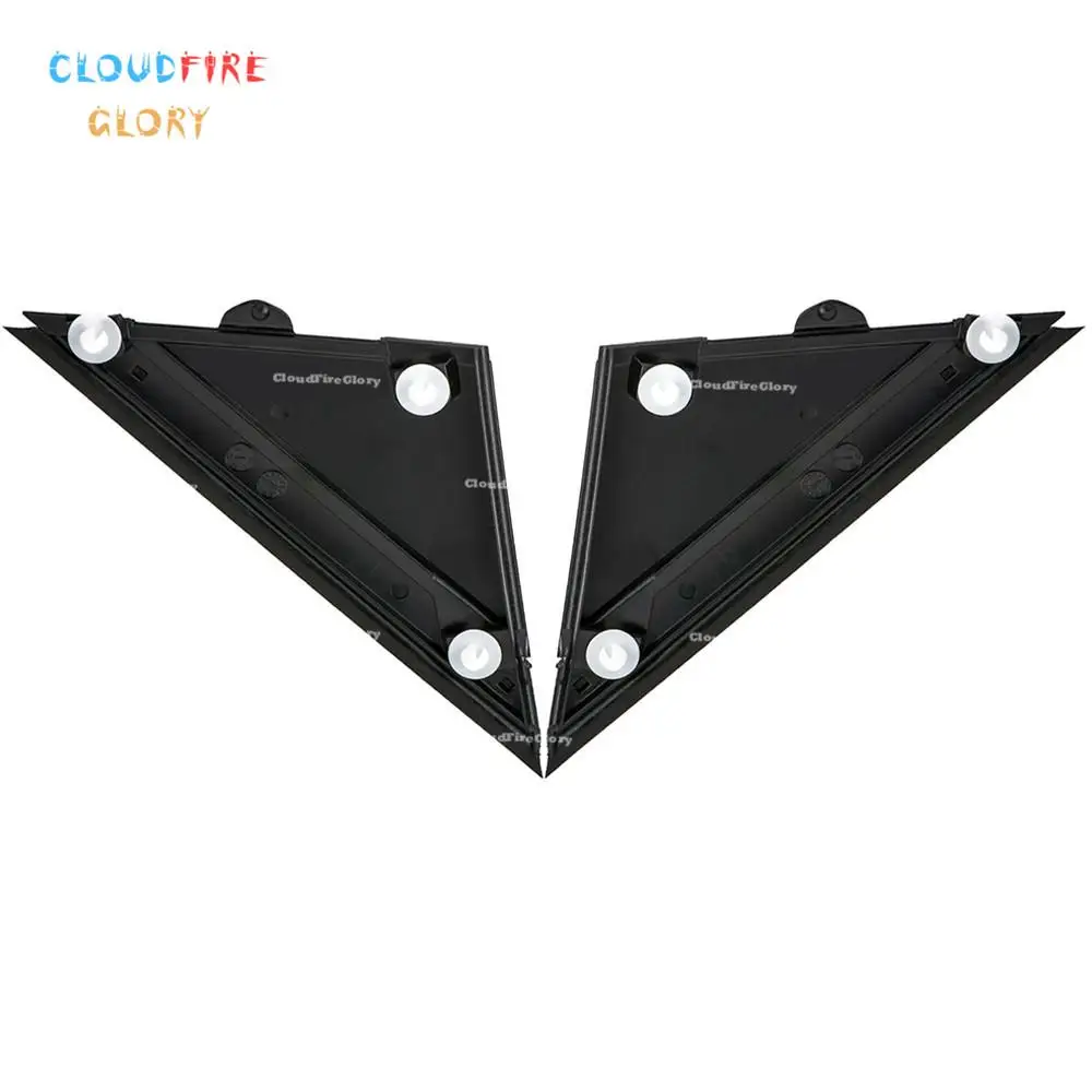CloudFireGlory 1SH17KX7AA 1SH16KX7AA 1Pcs para a Esquerda Ou para a Direita a Vista Lateral Miror Triângulo Placa de Guarnição de Plástico Preto Para FIAT 500 2012-2019