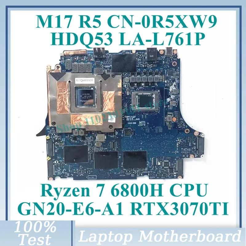 CN-0R5XW9 0R5XW9 R5XW9 Com Ryzen 7 6800H CPU LA-L761P Para DELL M17 R5 Laptop placa-Mãe GN20-E6-A1 RTX3070TI 100% Testado Bom