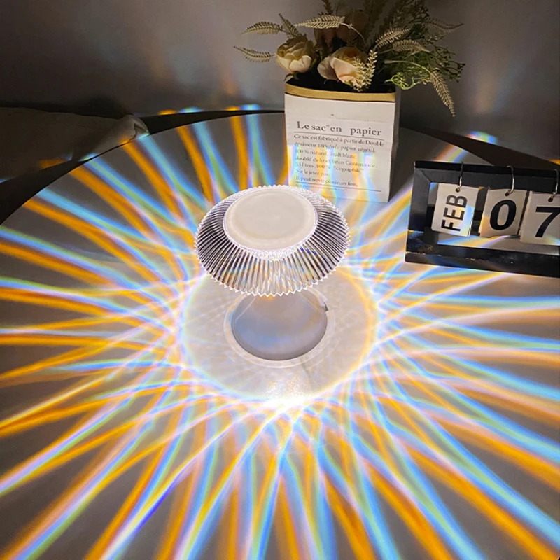 Cogumelo Ambiente RGB LED Luzes de Cristal da Lâmpada da Noite para o Quarto de Dormitório Candeeiros de Mesa de cabeceira Moda Nórdica Carregamento decoração do quarto