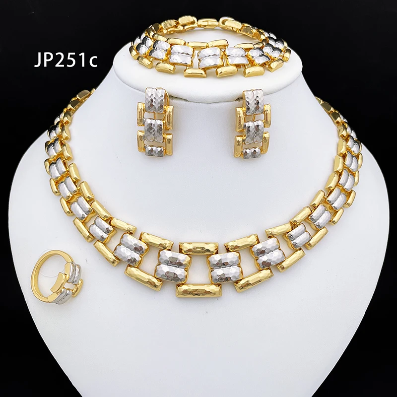Cor do ouro de Dubai Conjuntos de Jóias de Moda, de Jóias, Colares, Brincos Para Mulheres conjuntos de bijoux nigérians