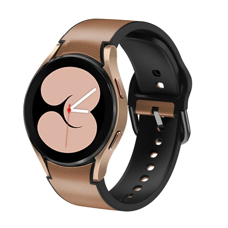 Couro+pulseira de Silicone Para Samsung Galaxy Watch 5pro/5/4 44mm 40mm esporte smartwatch 20mm Pulseira de Relógio de 4 clássico 46mm 42mm Banda