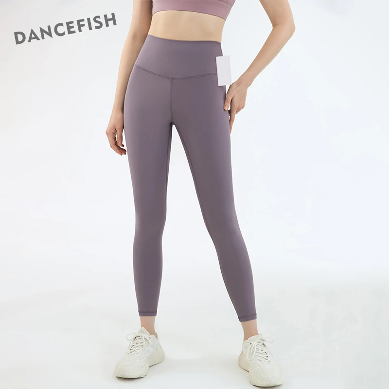 DANCEFISH Mulheres Leggings Um Corte de peças de Nylon, Lycra Nu, Sentindo-se Mais Confortável Sportwear Execução de Fitness Calças de Yoga