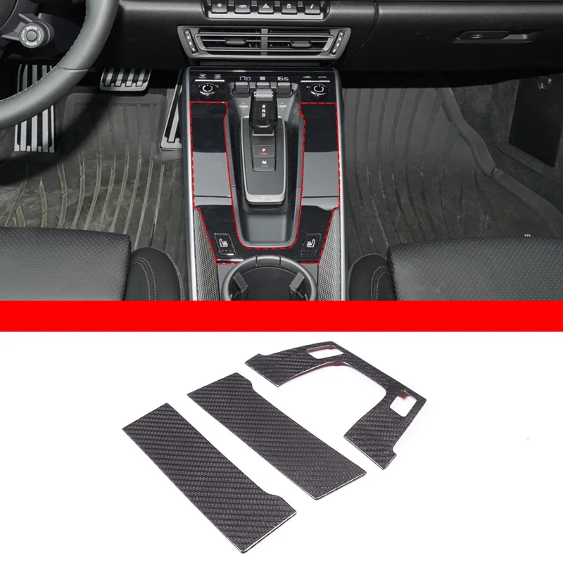De 19 a 22 de Porsche 911 assento ajuste o interruptor do painel de guarnição de carro estofos acessórios reais de fibra de carbono, material (único furo)