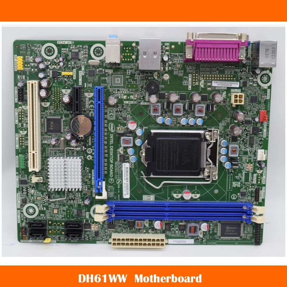 De alta Qualidade do ambiente de Trabalho da placa Mãe Para Intel DH61WW 1155 pinos H61 Integração Suporta CPUs Abaixo G550