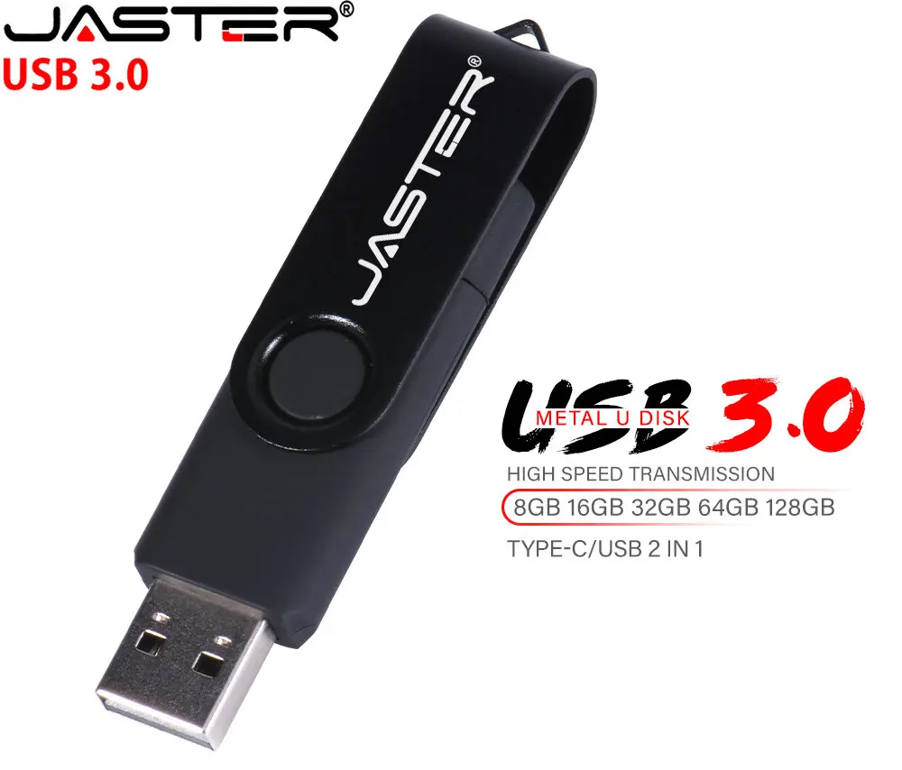 De alta Velocidade, TIPO C para o Telefone Móvel USB Flash Drive 64GB Logotipo Personalizado Pen drive 32GB Livre de Anel de Chave Memory Stick 16GB Preto