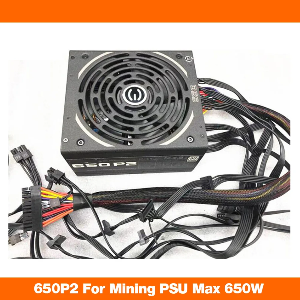 De mineração, Fonte de Alimentação Para placa de vídeo 650P2 Max 650W Módulo Completo de Alta Qualidade