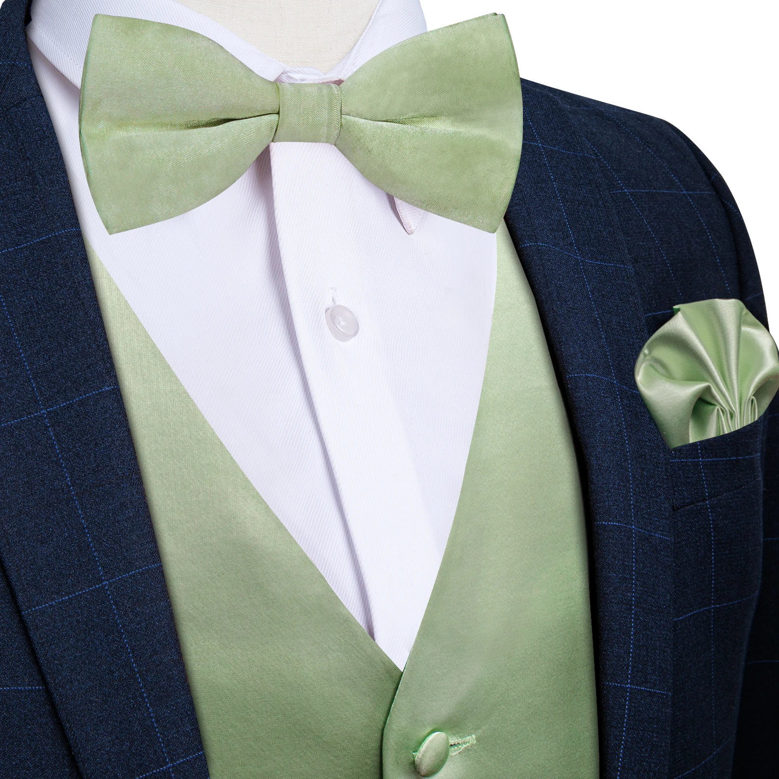 DiBanGu Cetim Sólido Terno de Colete e Gravata Definido para os Homens de Negócio Formal Vestido de Colete Homens de Terno de Colete de Smoking Festa de Casamento