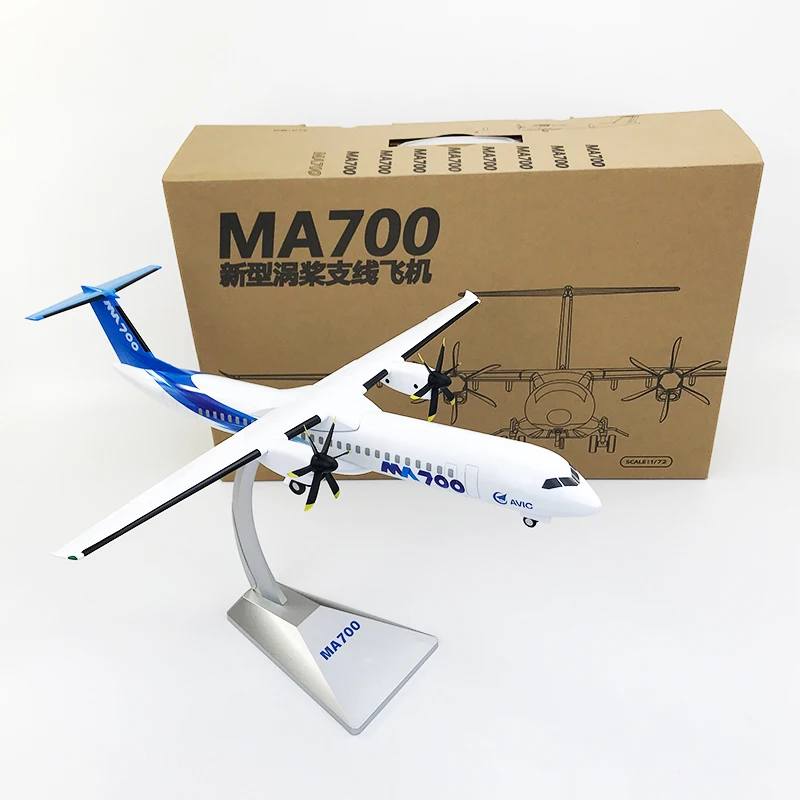 Diecst 1:72 Escala Novo Turboélice Ramo Linha MA700 Modelo de Aeronave Liga Estático Transporte Doméstico Ornamentos Presente Brinquedo