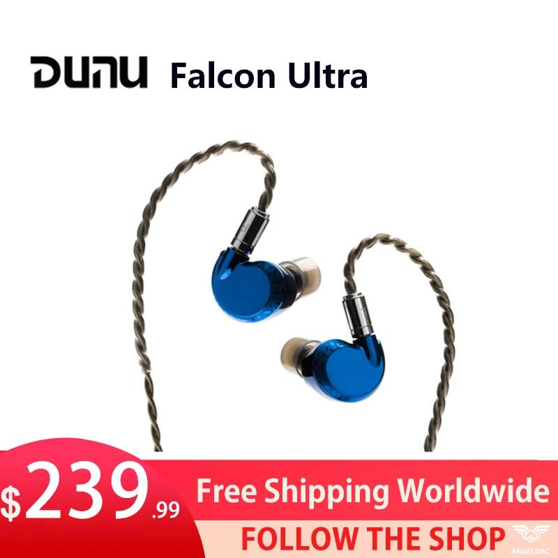 DUNU Falcon Ultra Driver Dinâmico Fone de ouvido Em Ouvido Monitores de Klein Blue Hi-res de Música de Fone de ouvido de Baixo Fones de ouvido com MMCX Cabo, Aparelhagem hi-fi