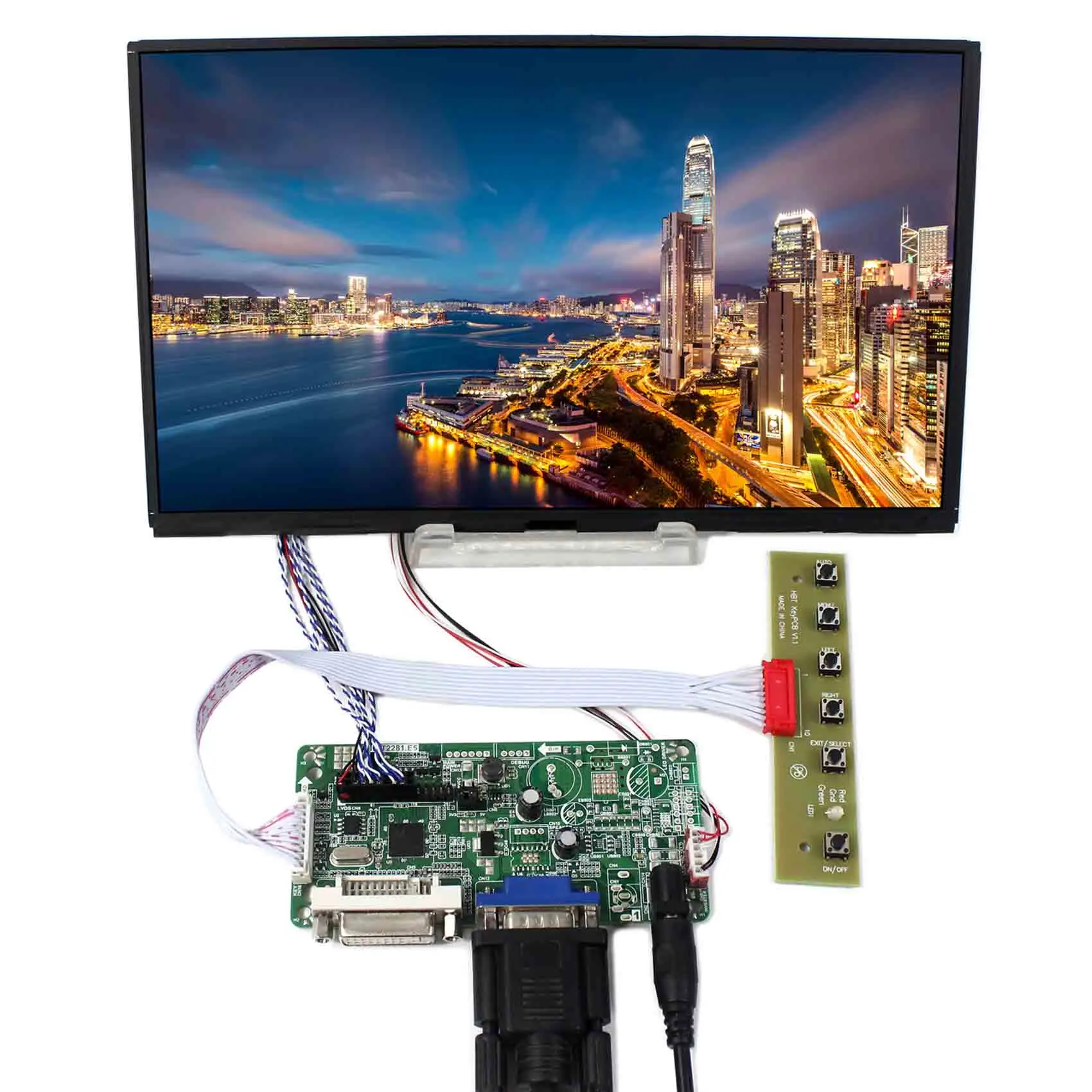 DVI VGA LCD Placa de Controlador Com 10.1 polegadas 1366x768 B101XAN01 IPS LCD do Painel