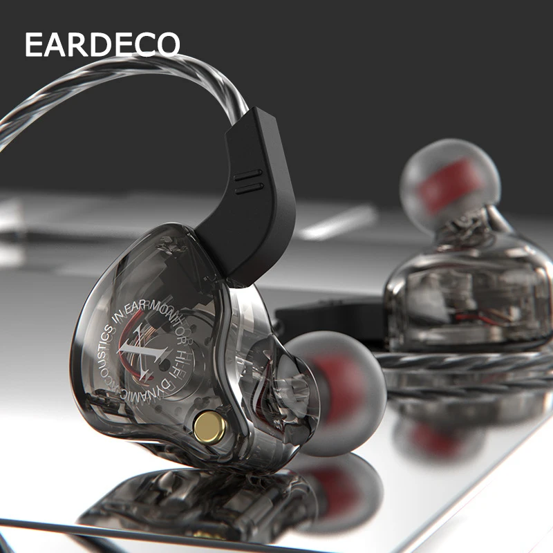 EARDECO Transparente Móvel Auscultadores com Fios de Baixo para Telefone Fone de ouvido Em Ouvido Fone de ouvido com Microfone Fones de ouvido Fone de ouvido com Cancelamento de Ruído