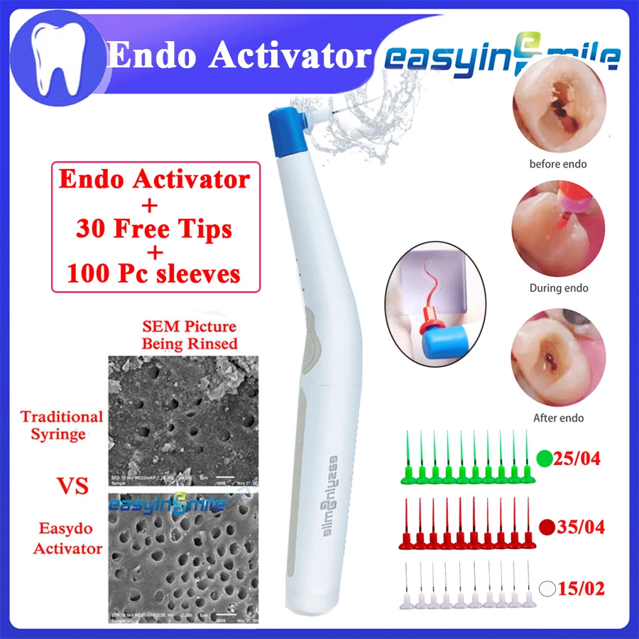 EASYINSMILE Dental Endo Ultra Ativador Endo Irrigantes sem fio 60Tips Para o canal de Raiz de limpeza