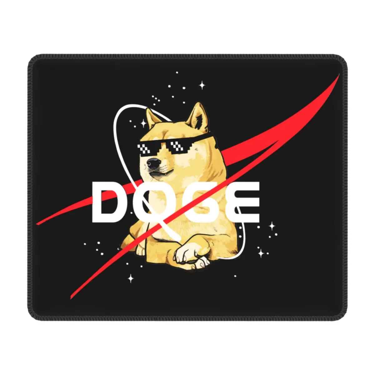 Espaço Doge Mouse Pad com Fecho Quadrado de Borda de Jogos de tapete de rato Anti-derrapantes de Borracha Cheems de Cachorro de Shiba Inu Meme Computador do Escritório Mat