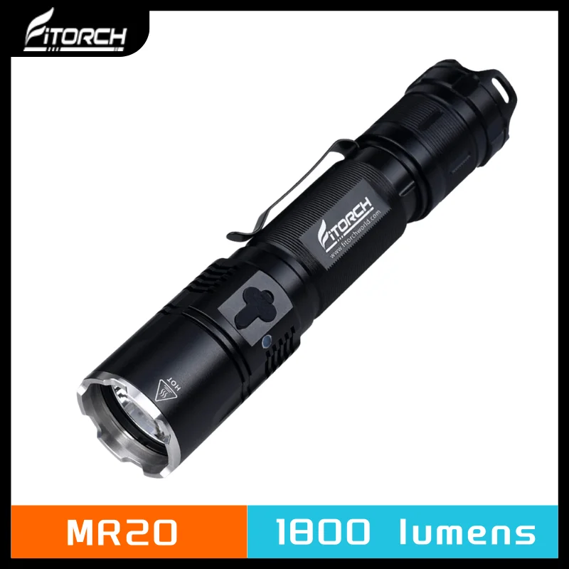 Fitorch MR20 USB Recarregável Lanterna elétrica CONDUZIDA Tática 1800 Lumens CREE XHP35 HD 3-Forma de Cauda de Mudar Tocha Incluído 18650 Bateria