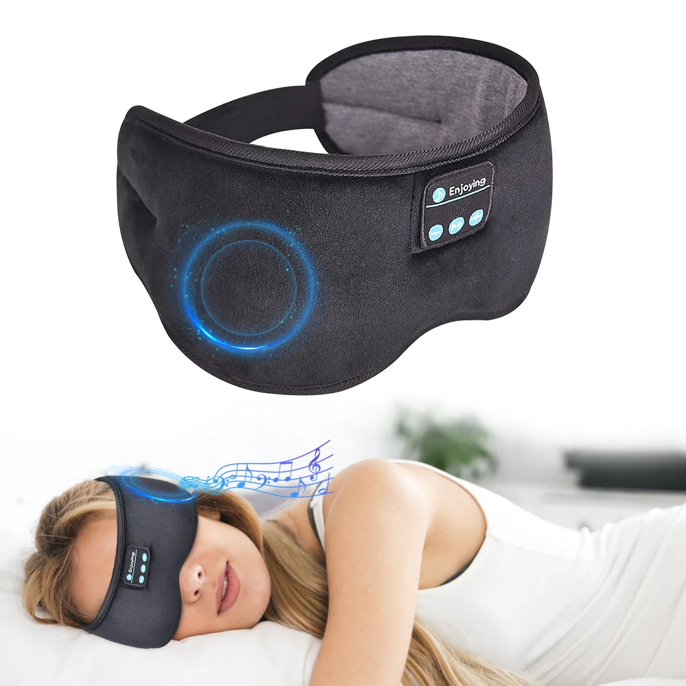 Fones de ouvido 5.3 Bluetooth Máscara de Olho, sem Fio de Dormir EyeMask para Homens, Mulheres, Viagens Olho Cobrir de Luz Bloco com Música