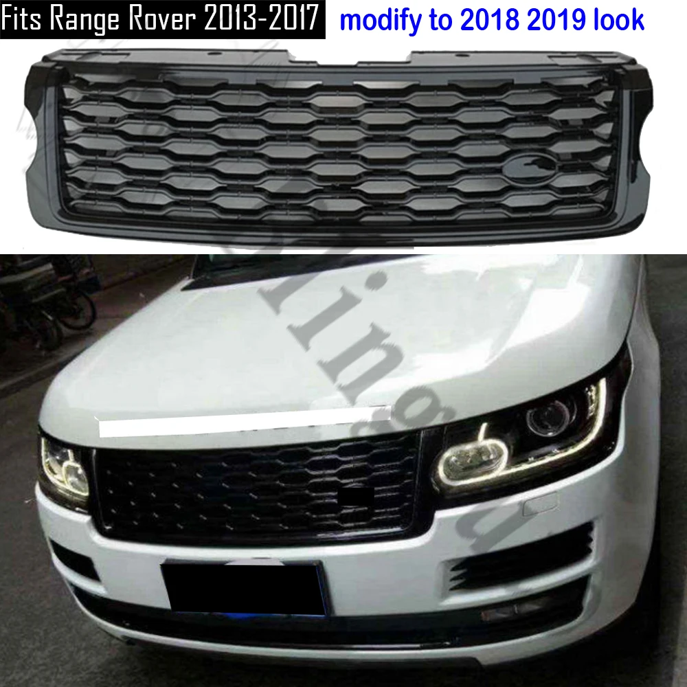 Frente a grade frontal do radiador se encaixa para L e Rover R ange R sobre o período 2013-2017 modificar a 2018 2019 look todo preto pintura