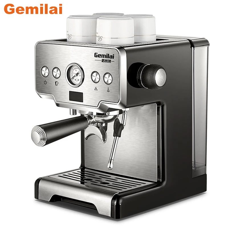 Gemilai CRM3605 cafeteira 15 Bar de Pressão da Bomba Semi-Automática Máquina de café Expresso italiano Vapor Quente de Espuma de Leite