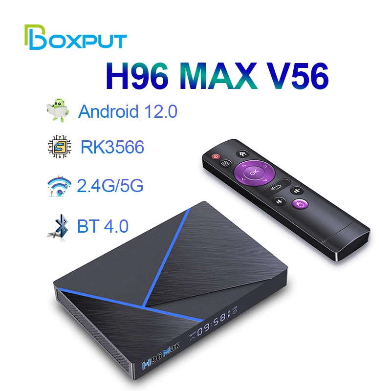 H96 MAX V56 Inteligente Caixa de TV Android 12 8GB 64GB RK3566 Apoio 8K USB3.0 Dual wi-Fi 1000M LAN Media Player H96MAX Set-Top Box