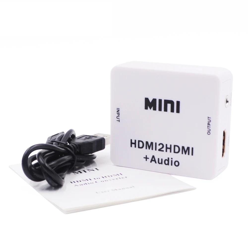 HDMI Audio Extractor com Áudio HDMI Conversor de Áudio MINI HDMI para HDMI com Conversor de Áudio HD 1080P para PC Portátil Projectores