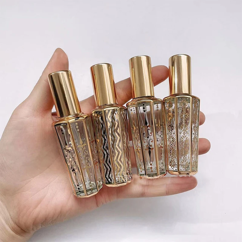HEALLOR 15ml Frasco de Perfume Mini-Ouro Prata Reutilizável Frascos de Spray Vazia embalagens de Cosméticos de Viagem Atomizador Garrafa