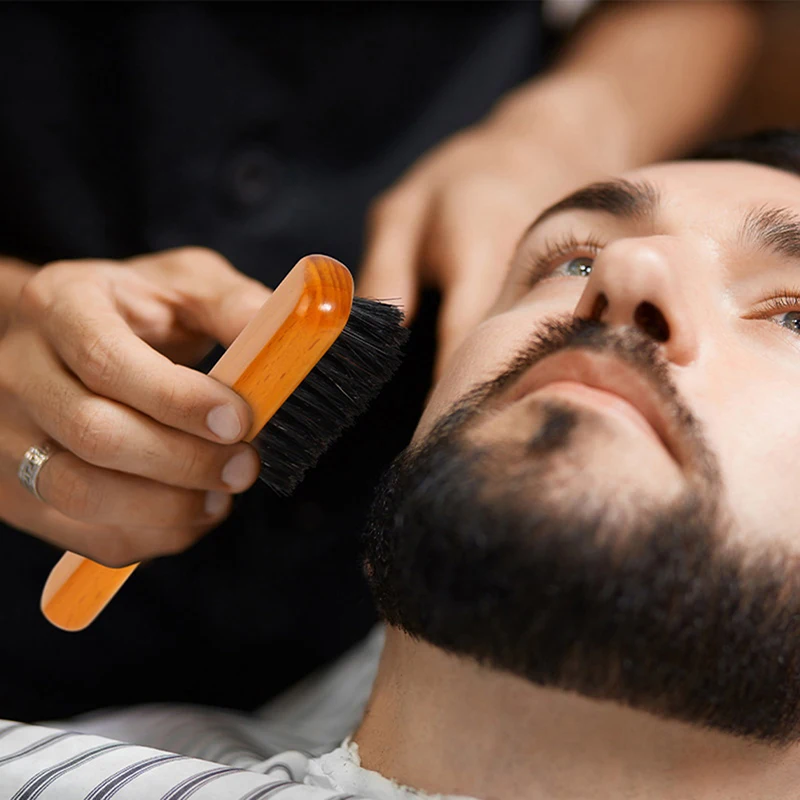Homens Javali De Cabelo Cerdas De Pincel De Barba Barbear Pente Massagem Facial Artesanal Bigode Escova De Cuidados