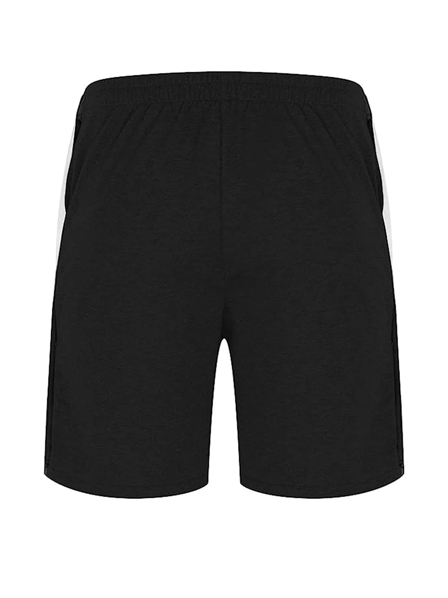 Homens s Casual de Verão, Shorts Patchwork Elástico na Cintura Solta Calça Curta, com Botões Laterais e Bolsos Laterais