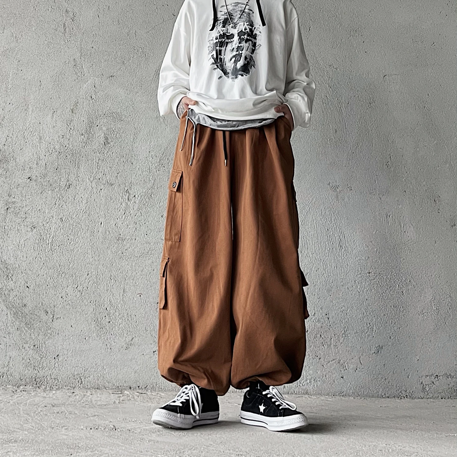 Homens Y2K Estilo Japonês de pára-Quedas Calças de Lazer Streetwear Primavera, Outono, Calças Soltas Macho Reto Tendência Ins Folgado Patalon