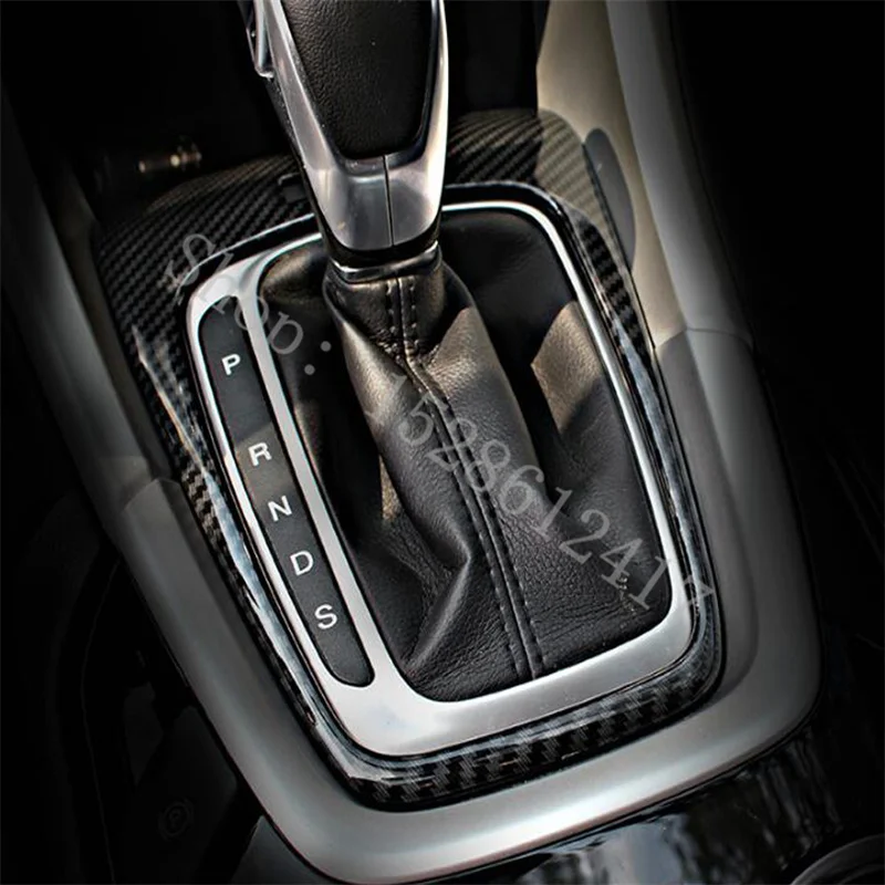 Interior do carro Moldes da Shift de Engrenagem Tampa do Painel de Guarnição de Carro Estilo ABS com Fibra de Carbono Para Fusão de Ford Mondeo 2013-2016