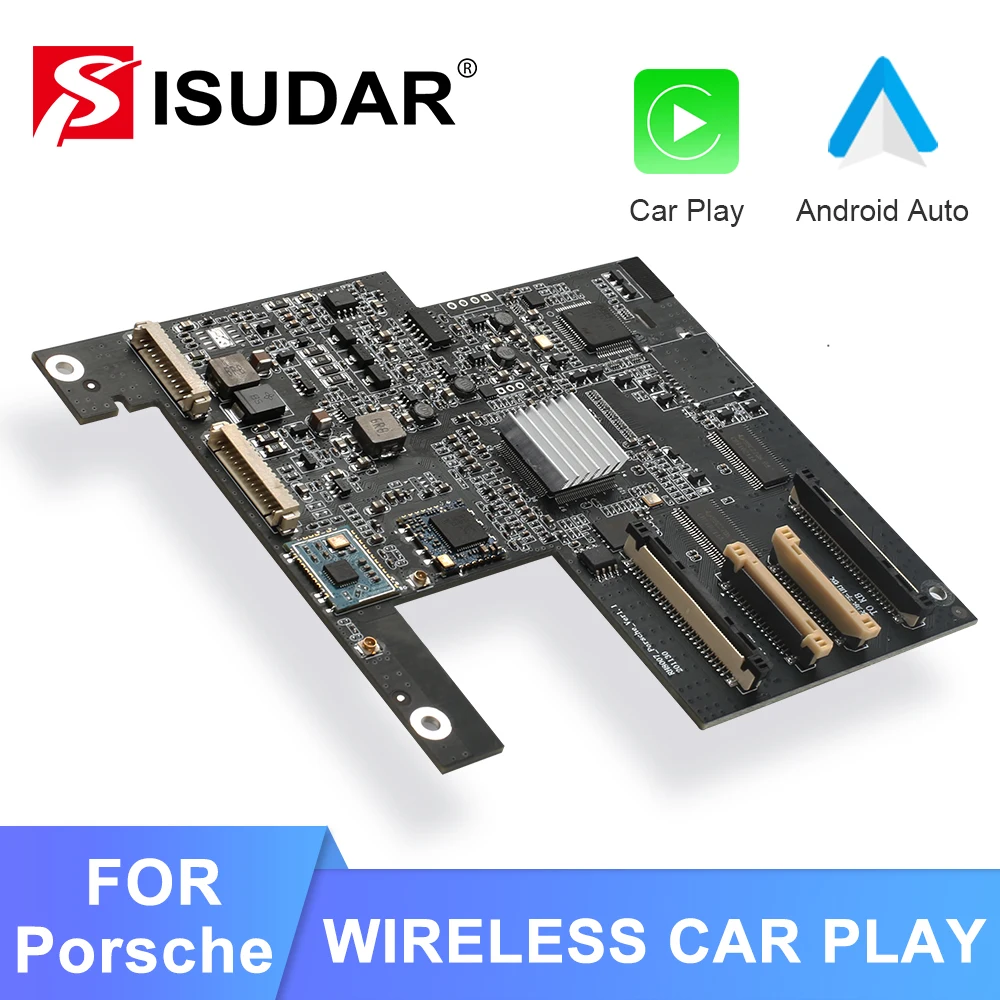 ISUDAR Carplay Módulo Para a Porsche/Panamera/Cayenne/Mundo/Cayman/Boxster 911 PCM 3.0 Android Auto AI Caixa de Multimídia, tela de 7 polegadas