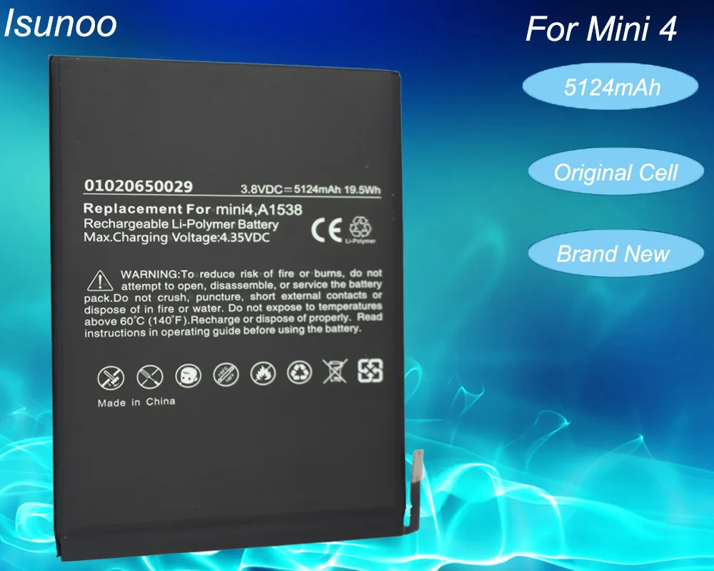 ISUNOO 5pcs/monte da bateria Para o iPad mini 4 A1550 A1538 Substituição de Baterias