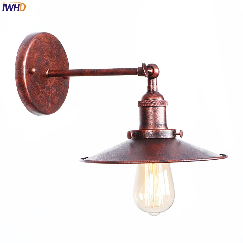 IWHD Antigo Vintage LED, Lâmpada de Parede ao Lado da Sala de estar Ferrugem do Ferro Loft Industrial Luzes de Parede Home da Escada de Iluminação Apliques Pared