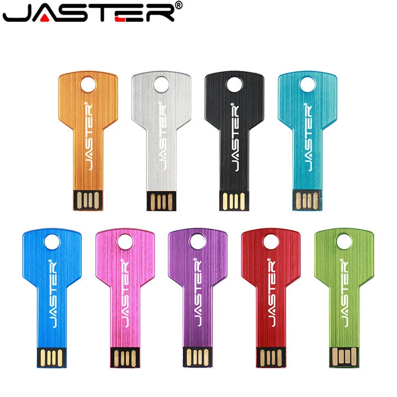 JASTER Metal Unidade Flash USB Memory Stick chaveiro Pen Drive 128GB 8GB 16GB 32GB 64GB de Disco U Criativa de Presente Pendrive LOGOTIPO Personalizado