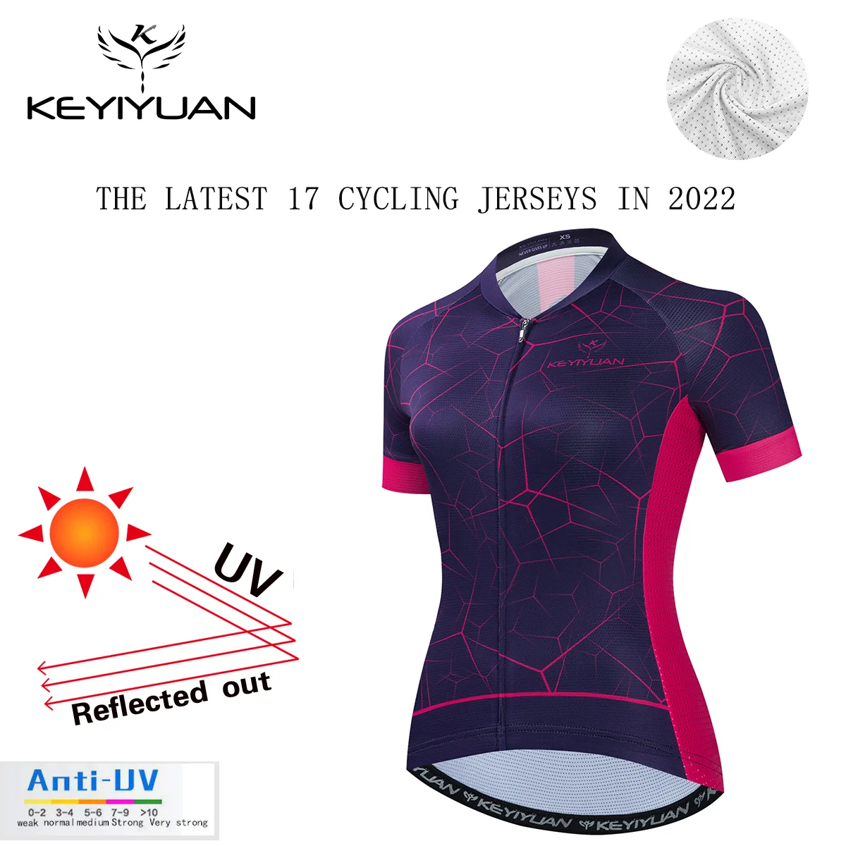 KEYIYUAN Curto da Luva das Mulheres de Ciclismo Jersey Tops Vestuário Bike de Estrada de Bicicleta, Camisa Camisetas Ciclismo Mtb Mangá Corta