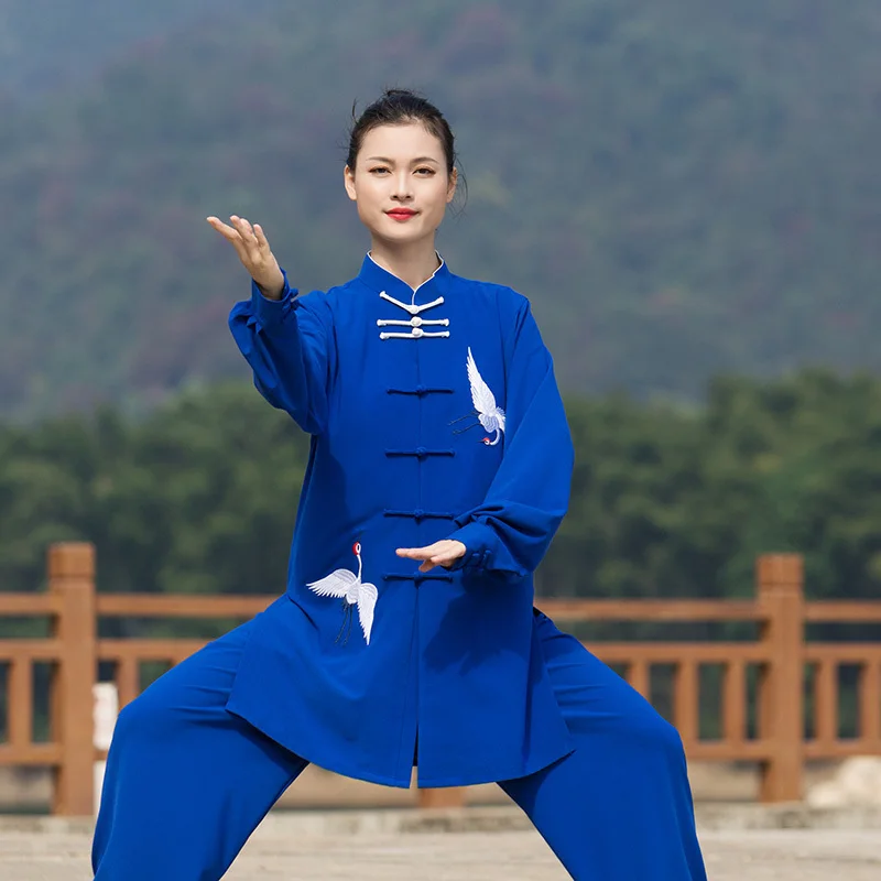 Kun Mestre De Wushu Roupas Tai Chi Roupas De Kung Fu Dress Arte Marcial Uniforme Mulheres E Homens Unisex Bordado Azul 2023 Novo Estilo