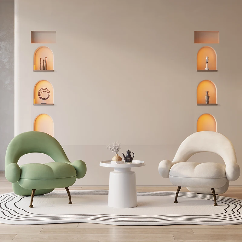 Lazer luxuoso Tecido de Sofás da Sala de estar Designer Criativo Sofá italiano Cadeira Divani Da Soggiorno Mobiliário de Casa WK50SF