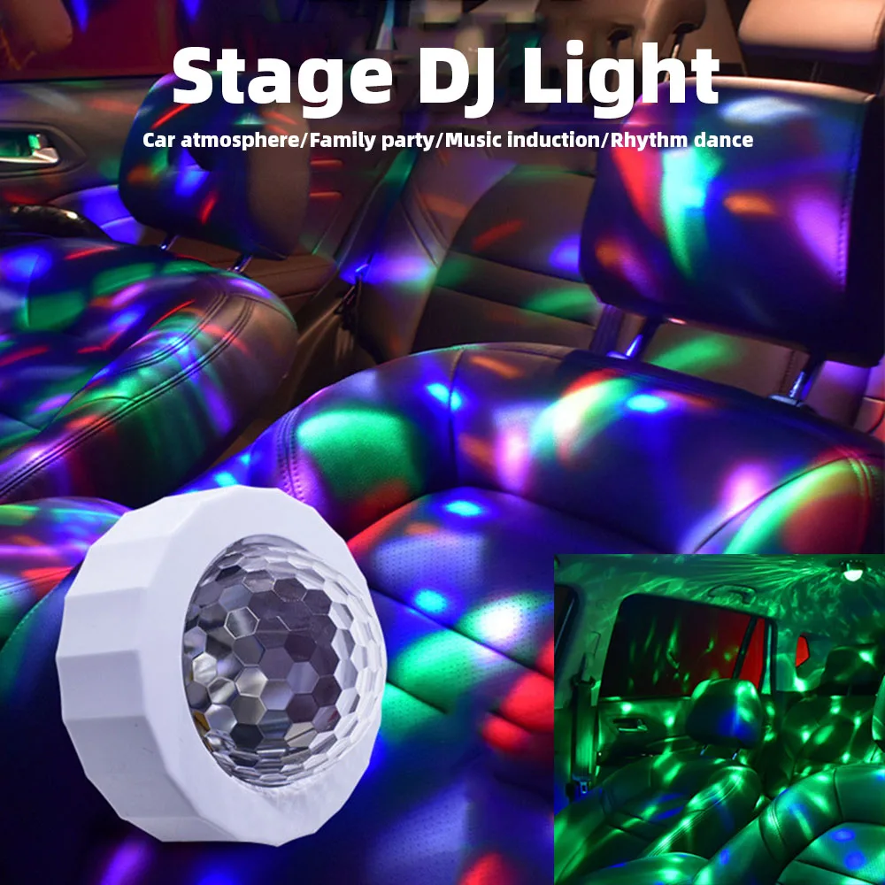 LED RGB Bola de Discoteca Bola Mágica de Cristal USB Rechageable de Iluminação da Fase de Efeito DJ Festa de Natal de Som Ativado Luz Com Ímã