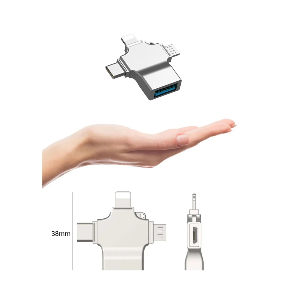 Leitor de Cartão SD Micro-Adaptador de Cartão 4-em-1 USB 3.0 Micro-Sd para USB Cardreader USB para Apple Interface Adaptador OTG
