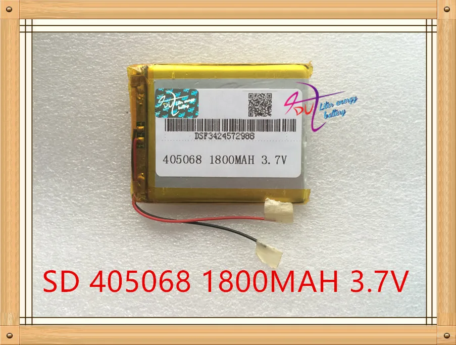 Litro de energia da bateria 3.7 V bateria do tablet 405068 1800MAH MP4 MP5 GPS cartão digital falantes