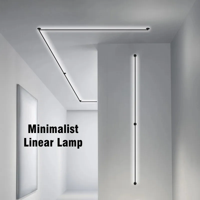 Longo LED Faixa Lâmpada de Parede Minimalistas Rotativo Grátis Combinação Sutia Nórdicos Linear, Sala de estar, Quarto de Fundo, Decoração de Fixação